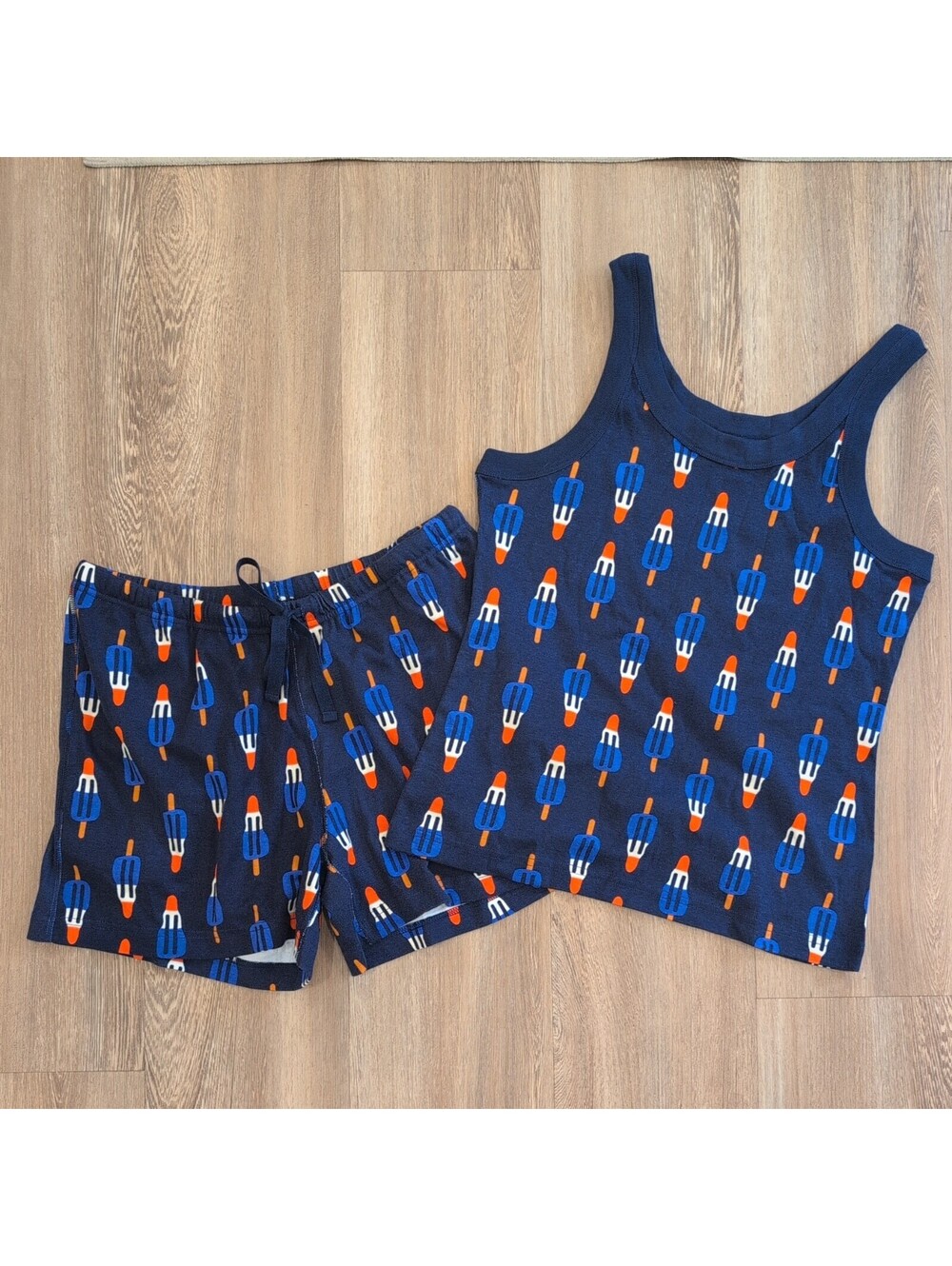 Hannah Anderson Adult M organic cotton Shorts And Tank Top 4th Of July Popsicles